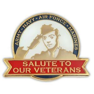Salute To Our Veterans 1" Lapel Pin Patriotic Veteran's Day Military USA PinMart